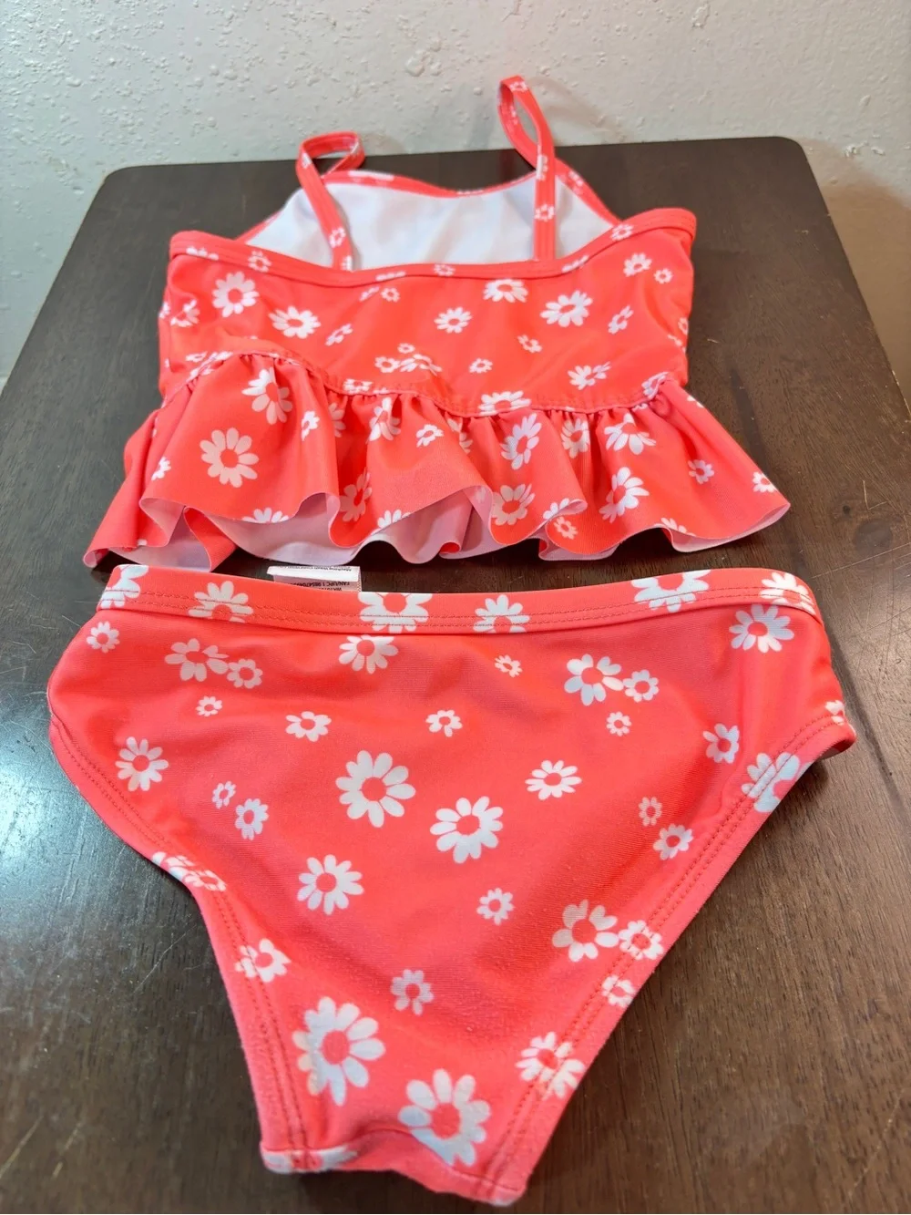 Coral Daisy Ruffle Tankini Set